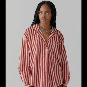 Red striped button down